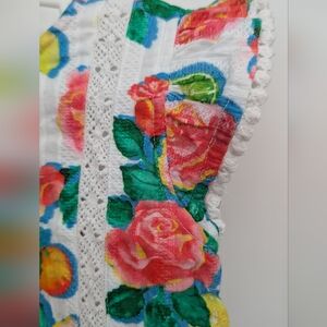 Roller Rabbit Colorful Floral Lace Fabric